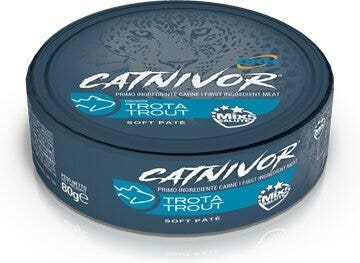 Drn Catnivor Cibo Umido Con Trota Gatti Adulti Barattolo 80g-2