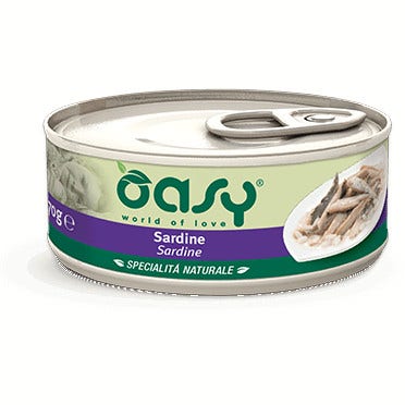 Oasy Wet Cat Sardine Cibo Umido Naturale Gatti Adulti Lattina 70g-1