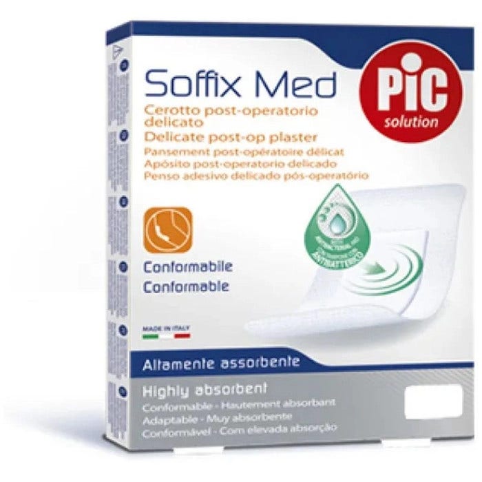 Pic Soffix Med Cerotto In Strisce Post-Operatorio Delicato 35x10cm-1