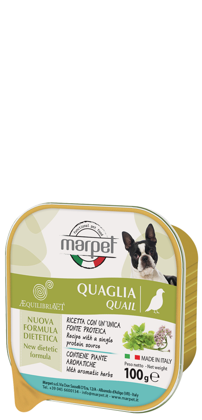 Marpet Aequilibriavet Quaglia Cibo Umido Per Cani Adulti Vaschetta 100g-1