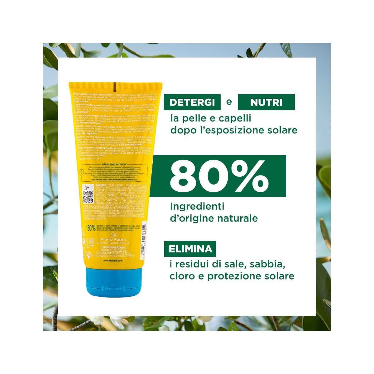 Klorane Shampoo Doccia Doposole Corpo Capelli 200ml-4