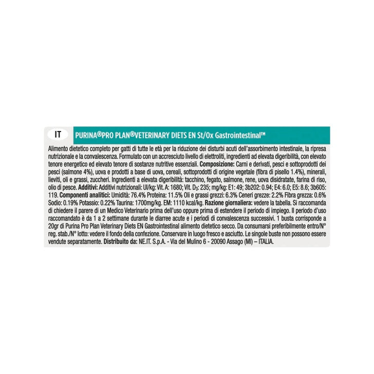 Purina Pro Plan Veterinary Diets Multipack Umido Gatto EN Gastrointestinal St/Ox Salmone 10 Bustine-5