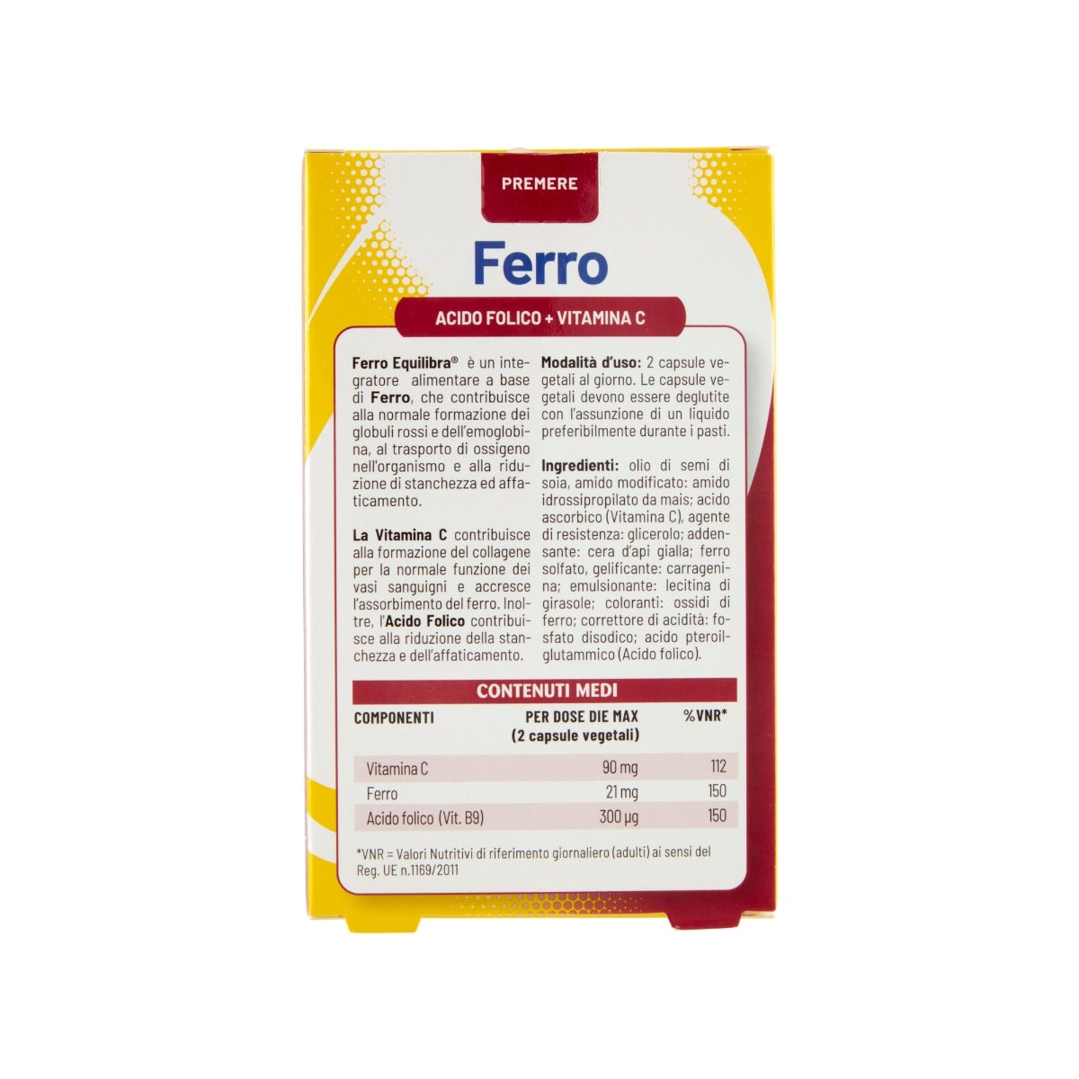 Equilibra Ferro Con Acido Folico+ Vitamina C 60 Capsule-2