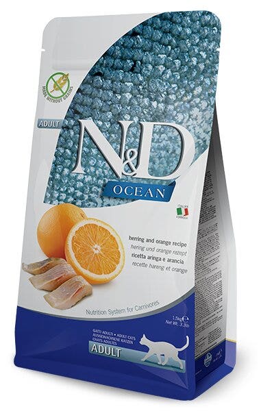 Farmina N&D Ocean Aringa E Arancia Gatti Adulti Sacco 300g-2