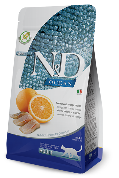 Farmina N&D Ocean Aringa E Arancia Gatti Adulti Sacco 300g-1