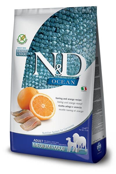 Farmina N&D Ocean Aringa E Arancia Cani Adulti Taglia Media E Grande Sacco 12kg-2
