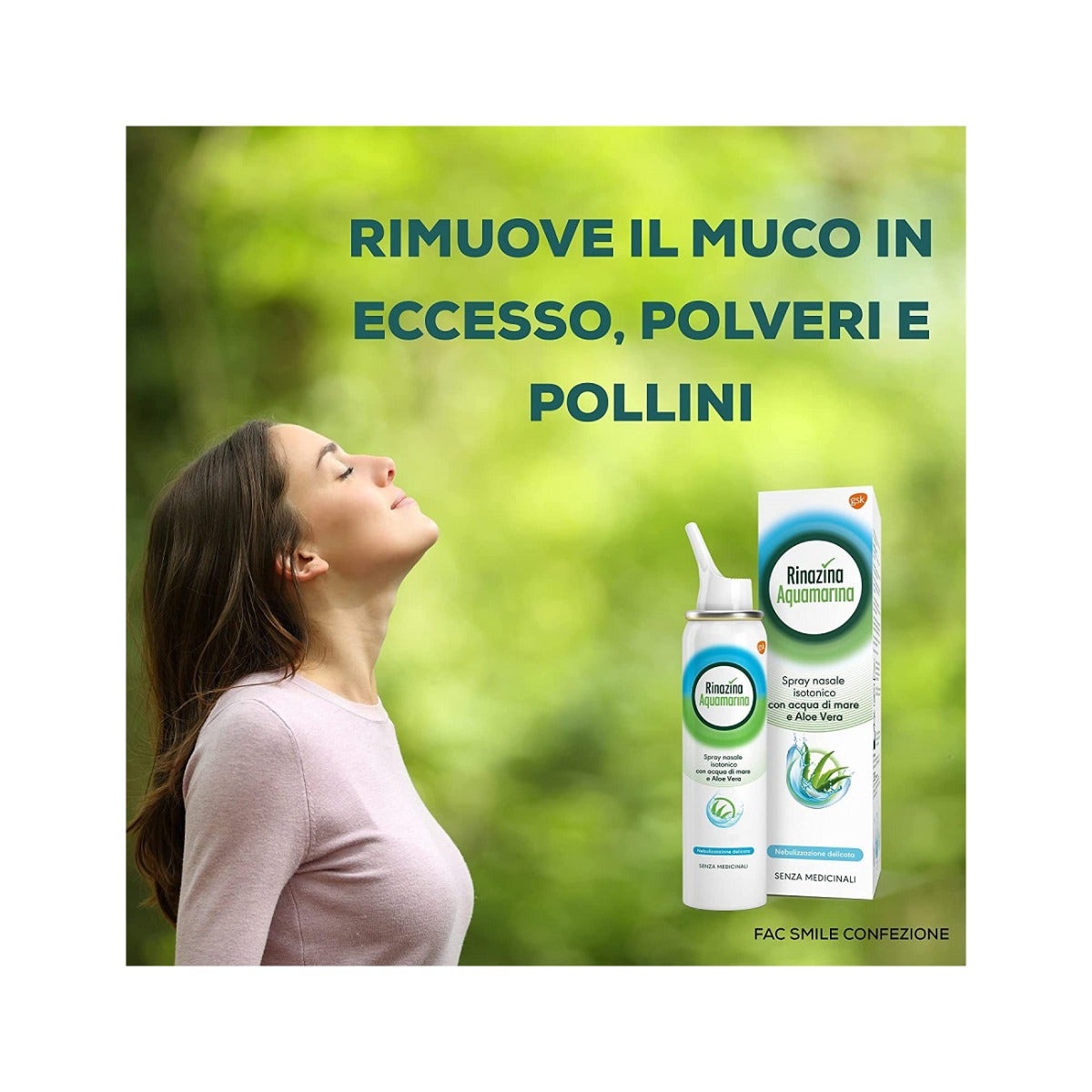 Rinazina Aquamarina Spray Nasale Isotonico Delicato Lavaggio Nasale Acqua Di Mare E Aloe Vera 100 ml-8