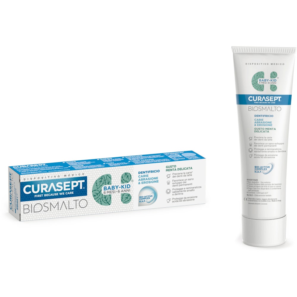 Curasept Dentifricio Biosmalto Baby Kid Menta 50ml-2
