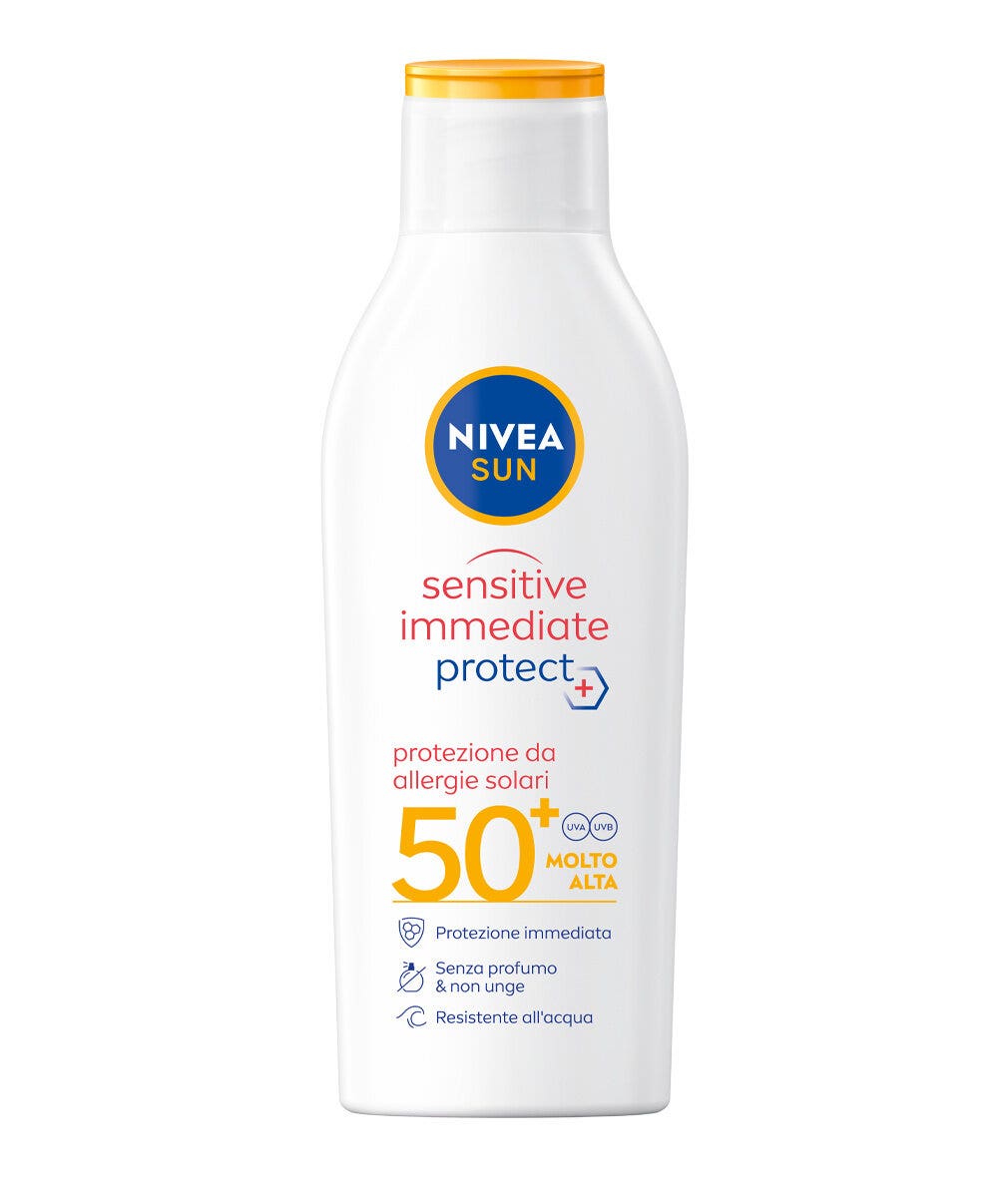 Nivea Sun Latte Solare Sensitive Immediate Protect Fp50+ 200ml Crema Solare Per Le Allergie Solari-2