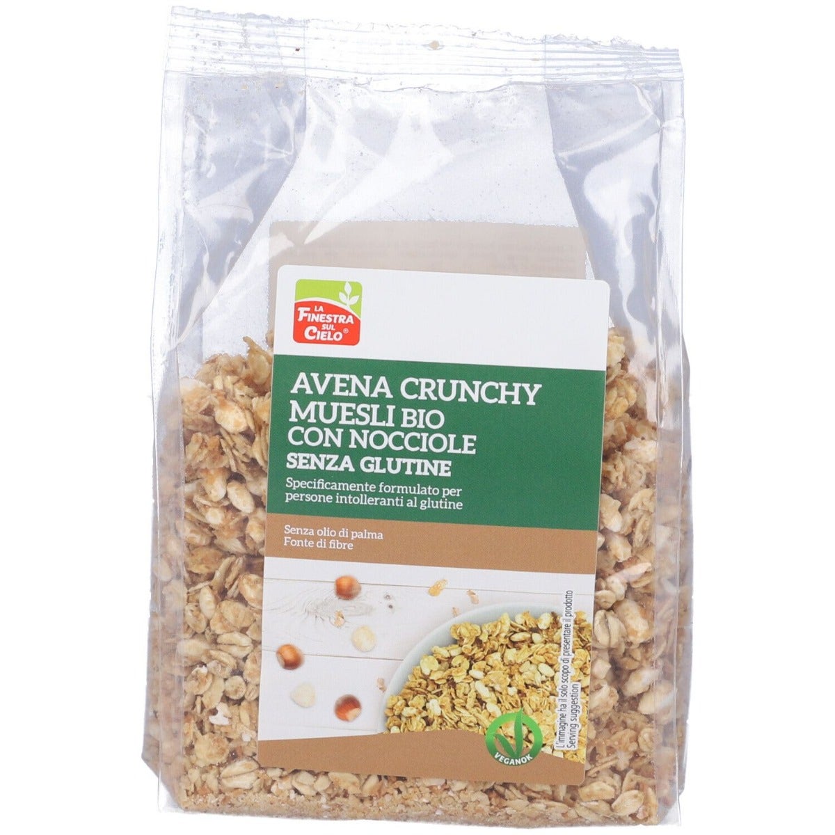 La Finestra Sul Cielo Avena Crunchy Muesli Bio con Nocciole Senza Glutine 250g-1