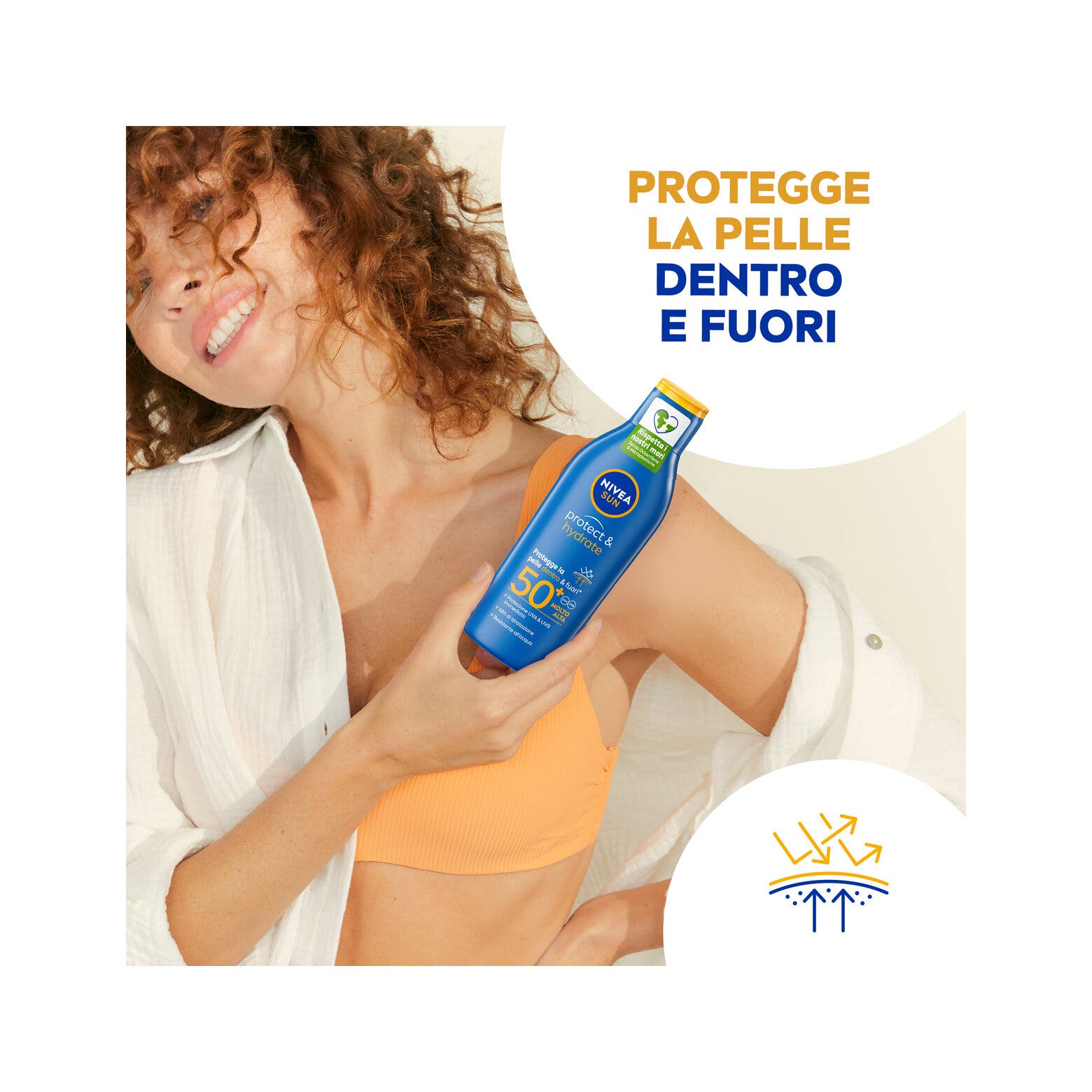 Nivea Sun Latte Solare Protect & Hydrate Fp50+ 100ml Crema Solare 50+ Idratante in Formato Viaggio-10