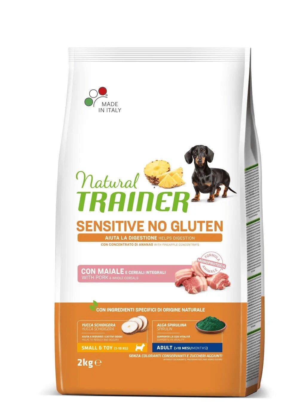 Natural Trainer Sensitive Senza Glutine Crocchette Maiale Per Cani Adulti Taglia Mini Sacco 2kg-1