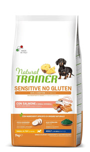 Natural Trainer Sensitive Senza Glutine Crocchette Salmone Per Cani Adulti Taglia Mini 7kg-1