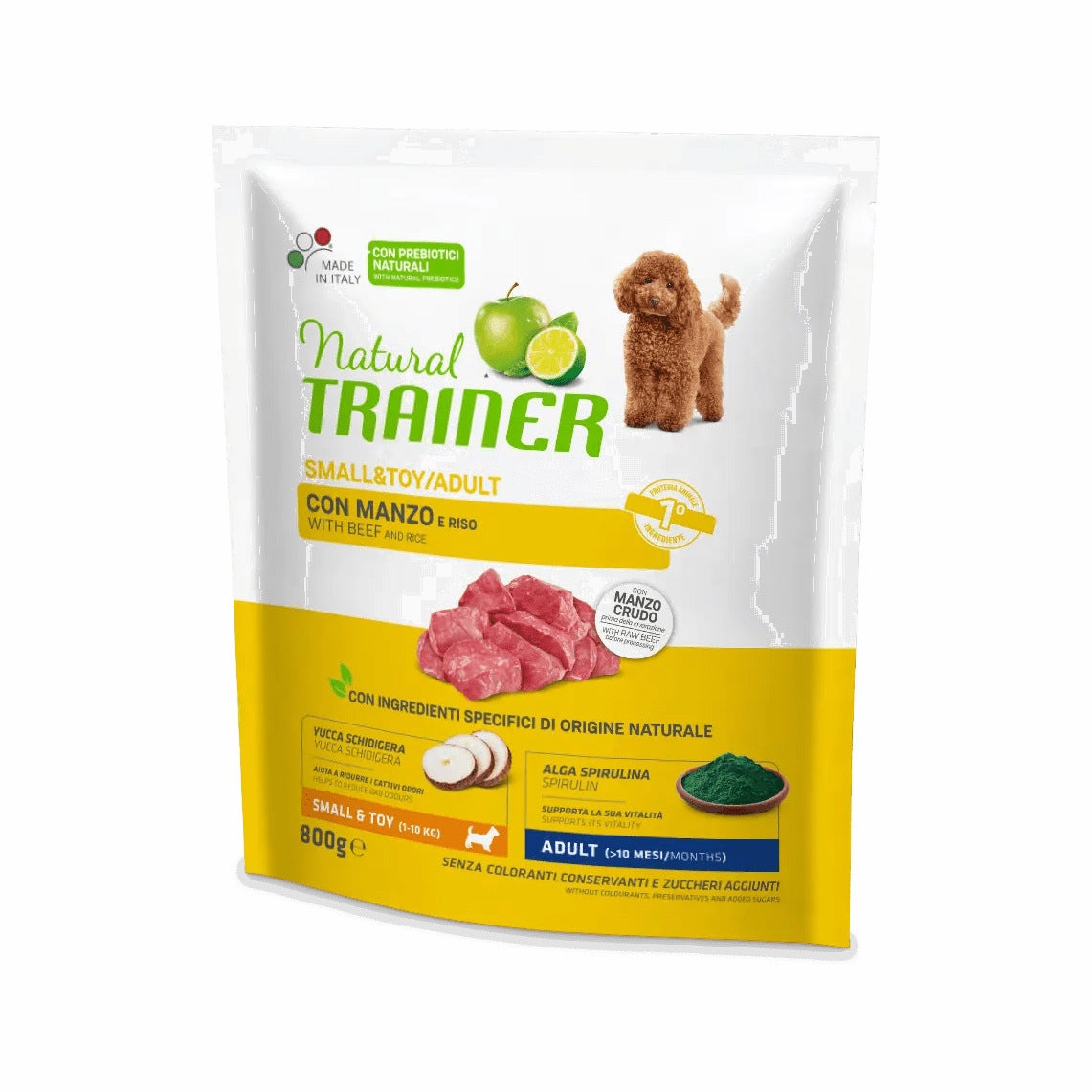 Natural Trainer Cibo Umido Con Manzo E Riso Per Cani Adulti Taglia Small Busta 800g-1