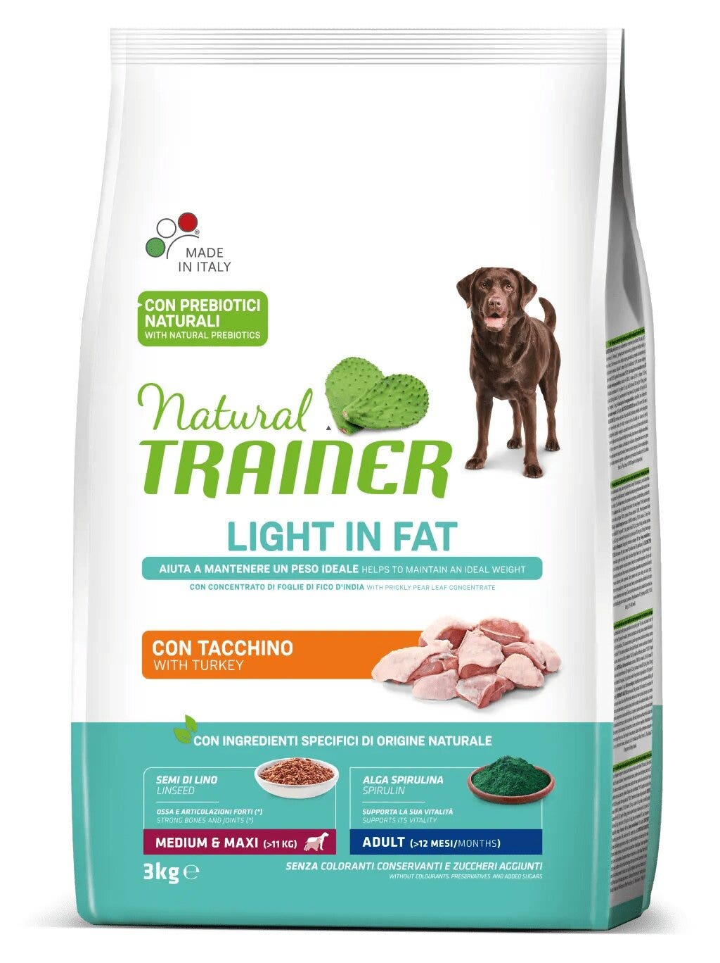 Natural Trainer Light In Fat Medium & Maxi Adult con Carni Bianche 12kg-1