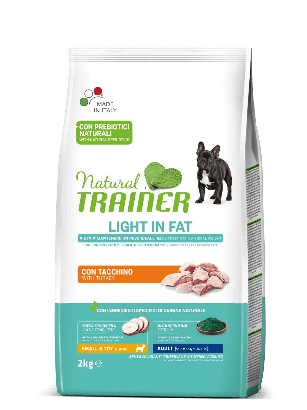 Natural Trainer Light In Fat Crocchette Tacchino Per Cani Adulti Taglia Mini 2kg-1