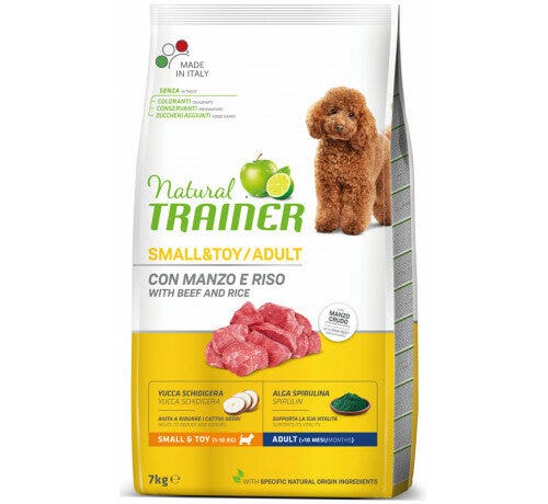 Natural Trainer Crocchette Manzo Cane Adult Small & Toy 7Kg-1
