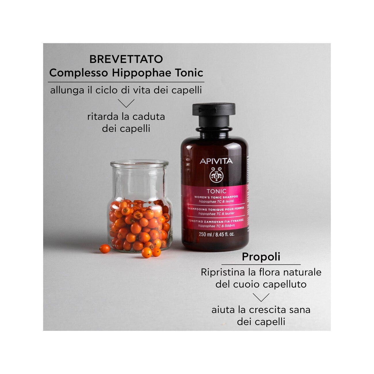 Apivita Shampoo Tonificante Donna Hippophae TC/Laurel 250ml-6