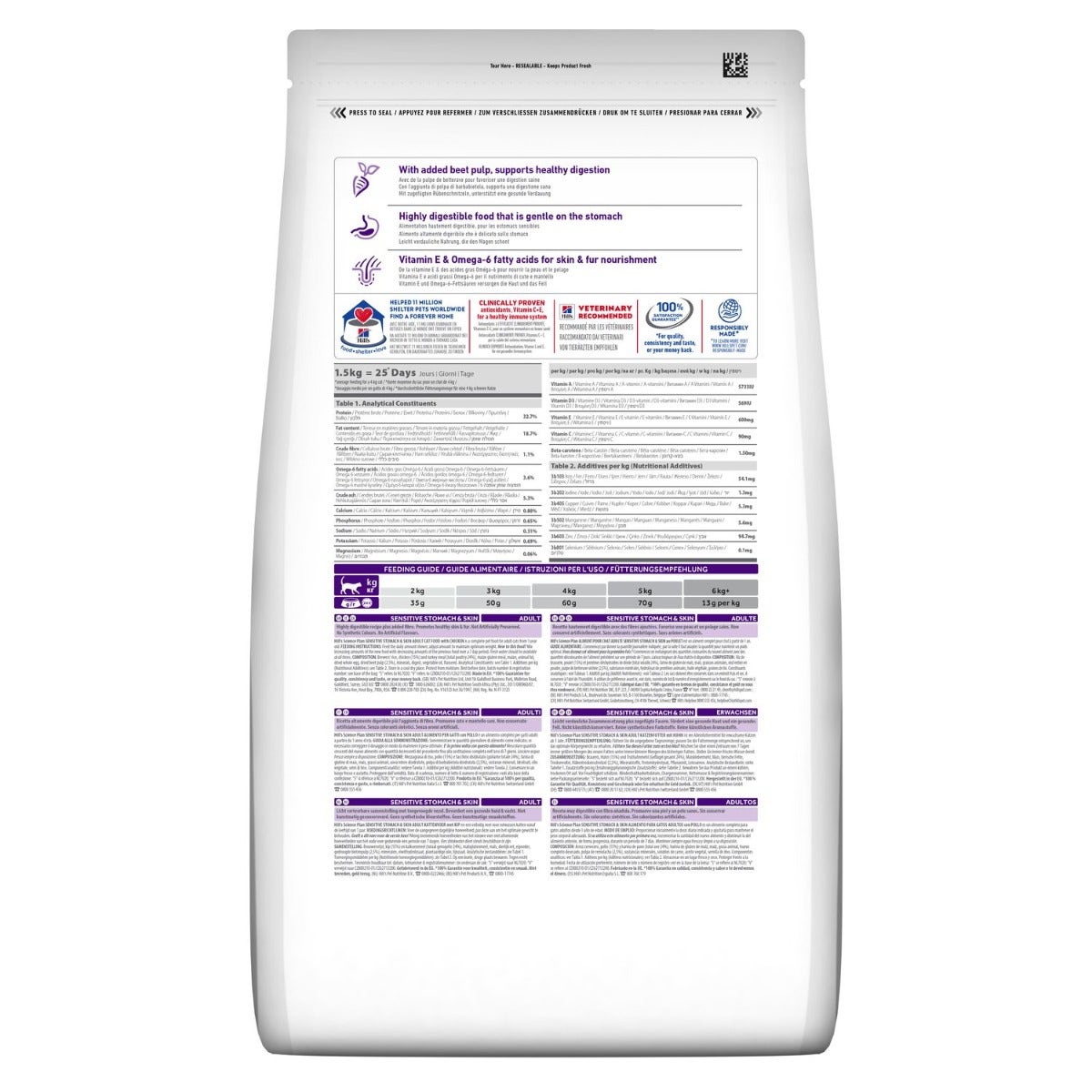 Hill's Science Plan Adult Sensitive Stomach E Skin Crocchette Pollo Per Gatti Sacco 300g-2