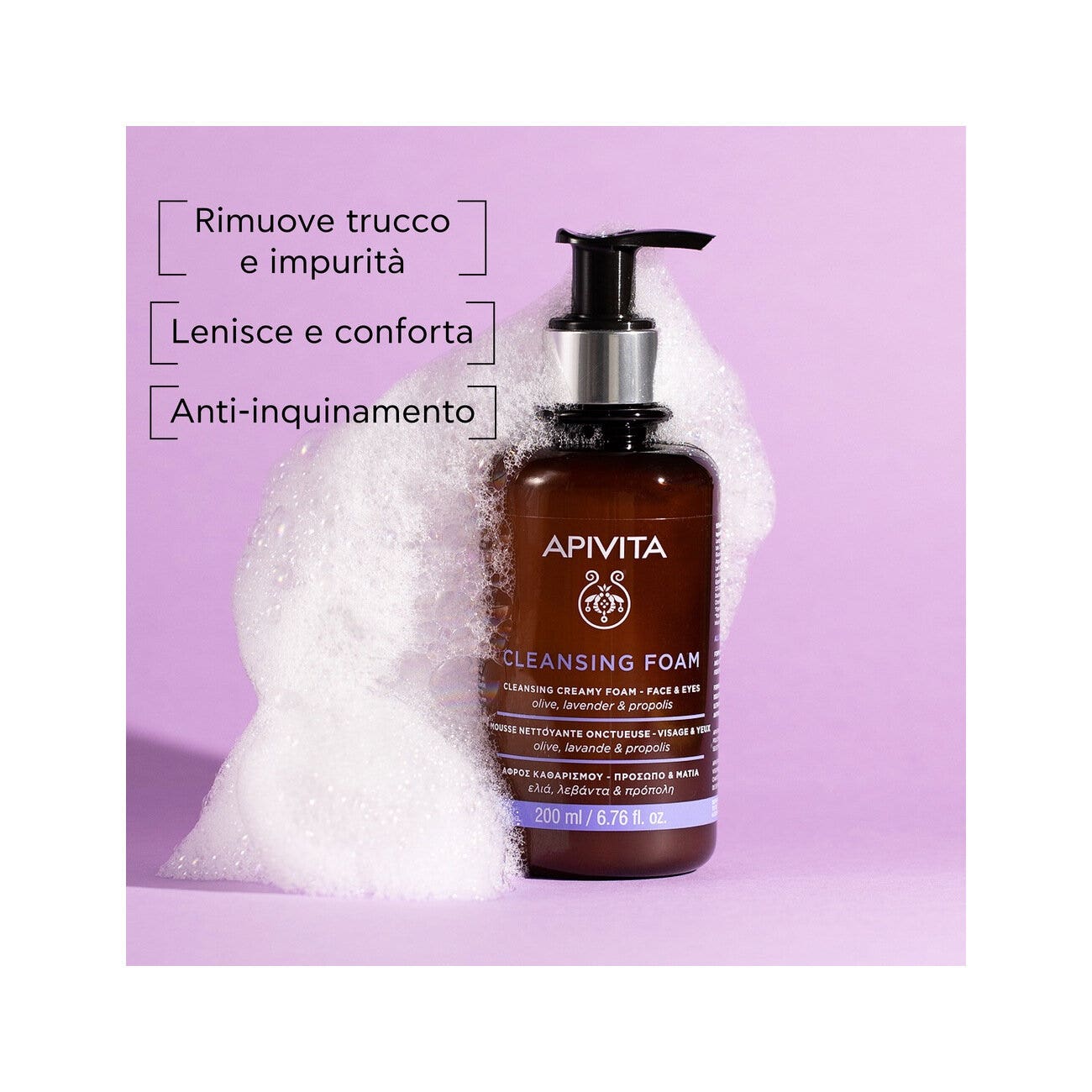 Apivita Mousse Detergente Cremosa Viso/Occhi 200ml-2