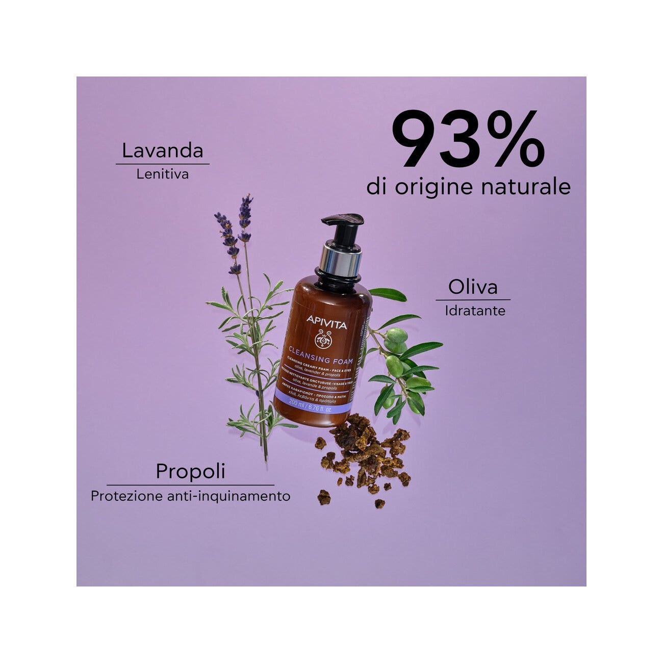 Apivita Mousse Detergente Cremosa Viso/Occhi 200ml-3