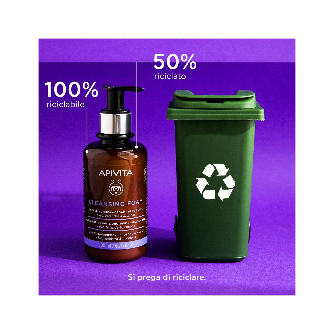 Apivita Mousse Detergente Cremosa Viso/Occhi 200ml-7