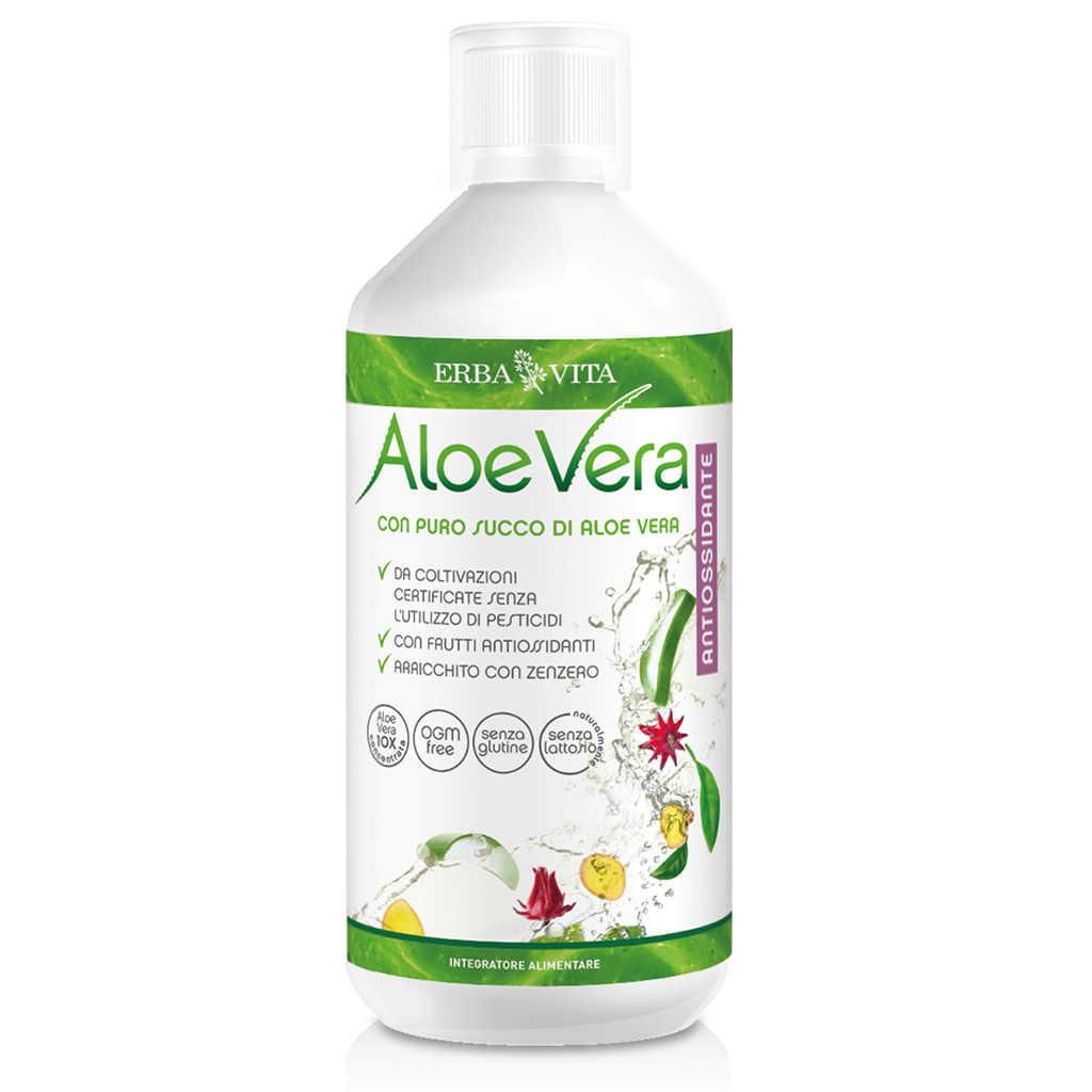 Erba Vita Aloe Vera Puro Succo Antiossidante 1 Litro  - 3