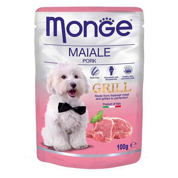 Monge Grill Maiale Cibo Umido Per Cani Adulti 100g-1