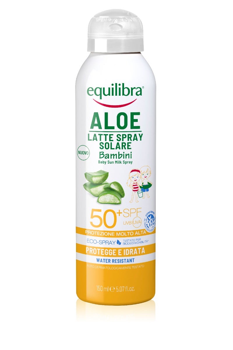 Equilibra Aloe Latte Spray Solare Corpo Bimbi Pelle Delicata SPF50+ 150ml-2