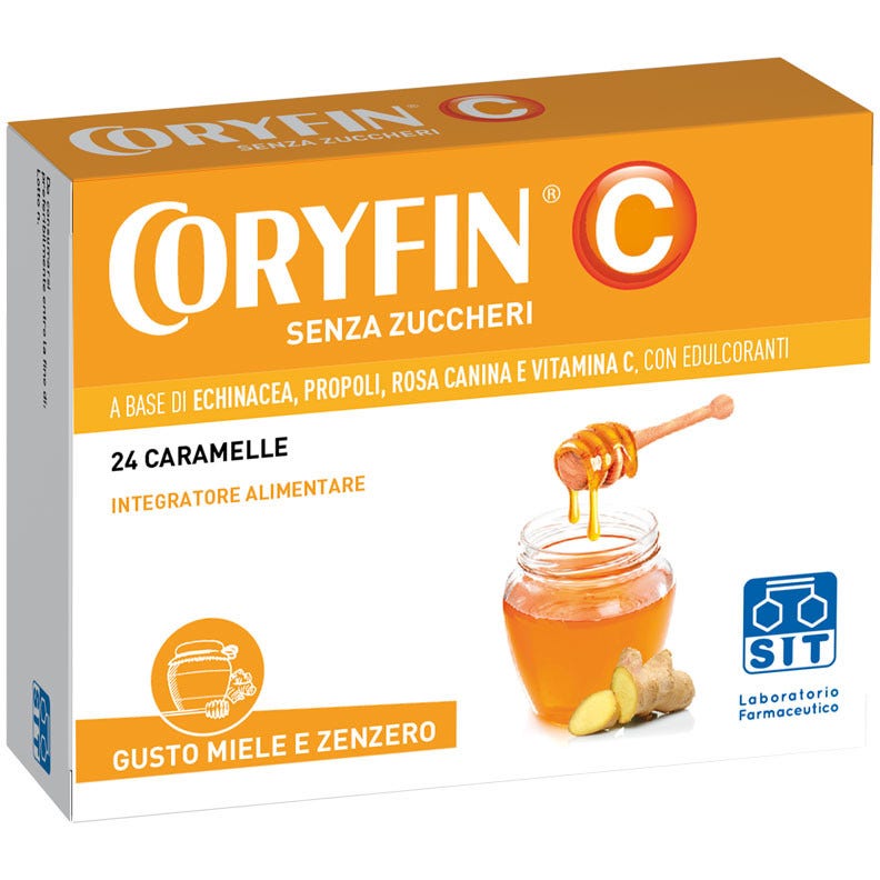 Coryfin C Senza Zucchero Miele Zenzero 24 Caramelle  - 3