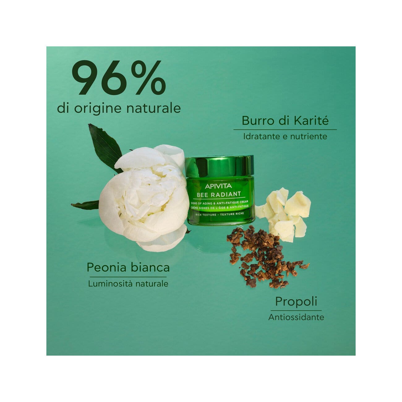 Apivita Bee Radiant Crema Gel Anti-Fatica Peony Rich 50ml-3