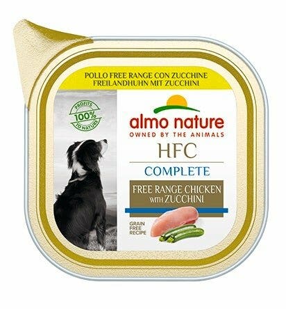 Almo Nature HCF Complete Pollo Free Range Con Zucchini Per Cani Adulti Vaschetta 85g-2