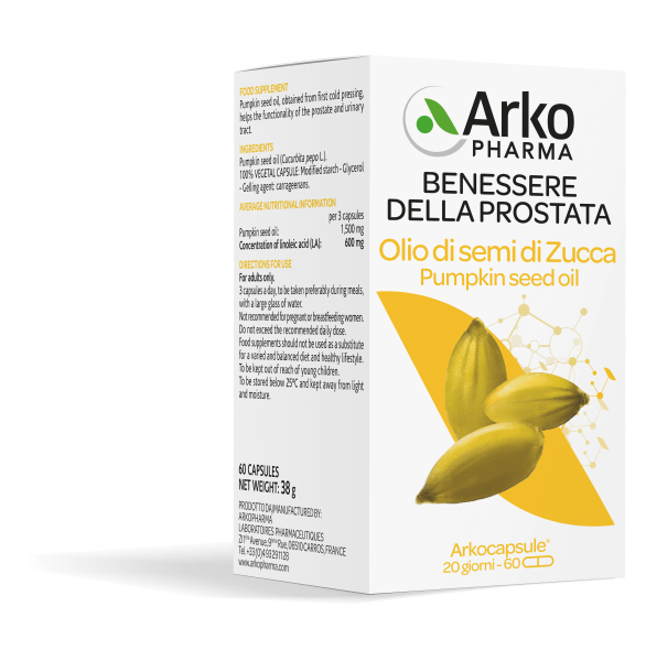Arkopharma Olio Di Semi Di Zucca 60 Capsule