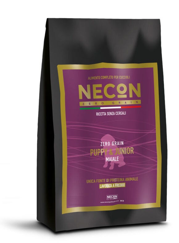 Necon Zero Grain Mantenimento Cani Cuccioli Maiale Piselli Favetta 3kg-6