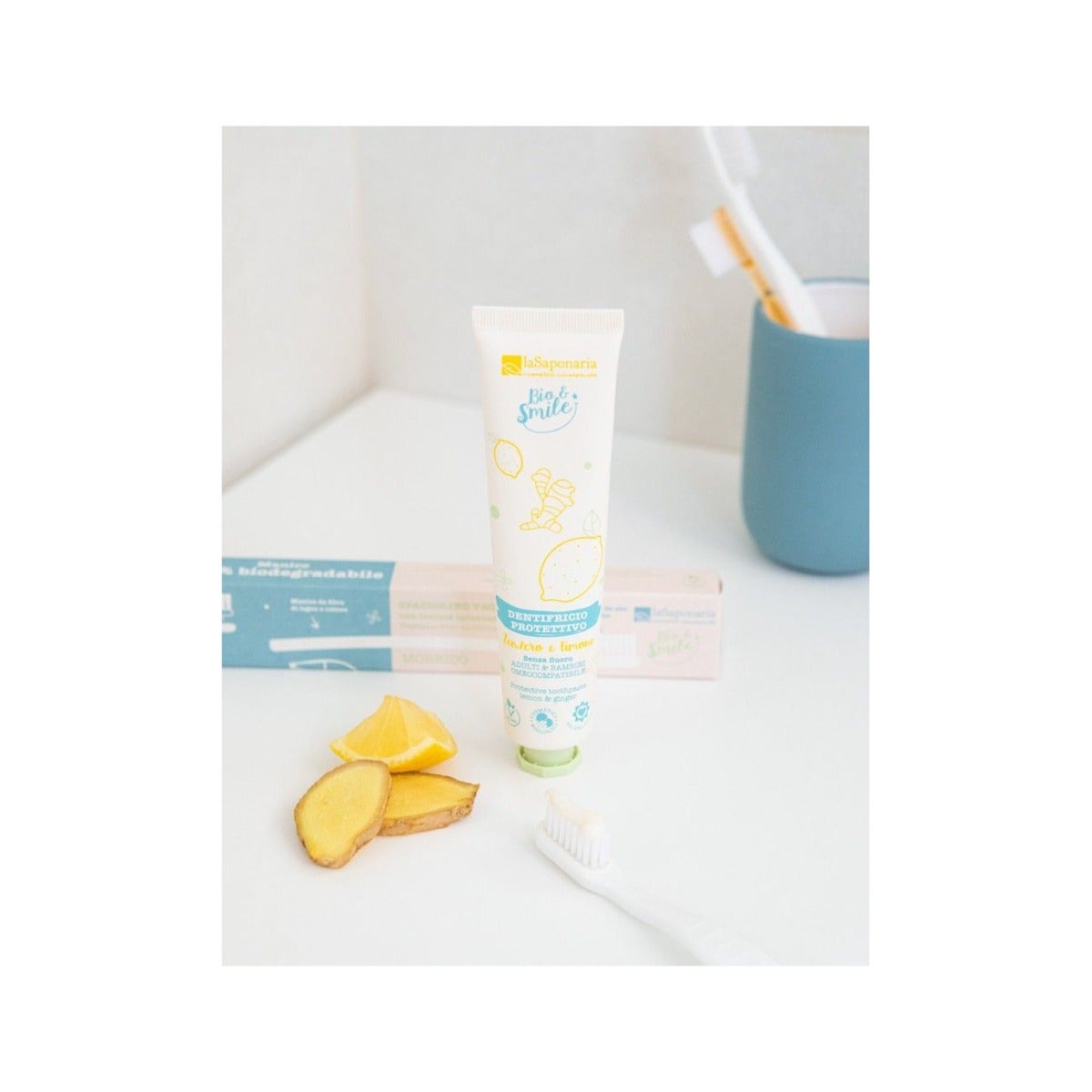 La Saponaria Bio&Smile Dentifricio Protettivo Limone/Zenzero 75ml-2