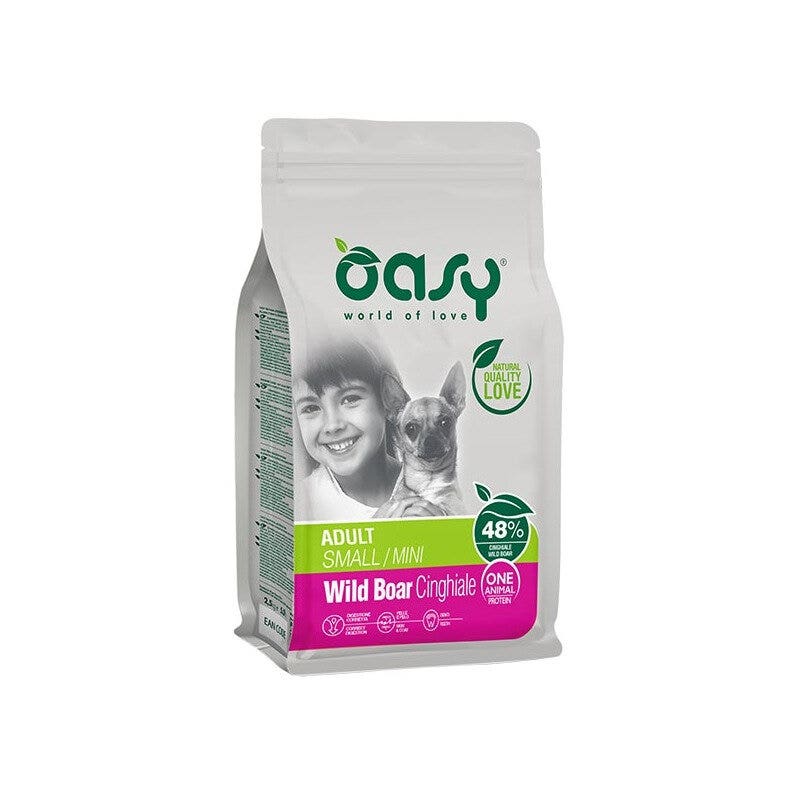 Oasy One Animal Protein Adult Small & Mini Con Cinghiale Per Cani Adulti 2.5kg-1
