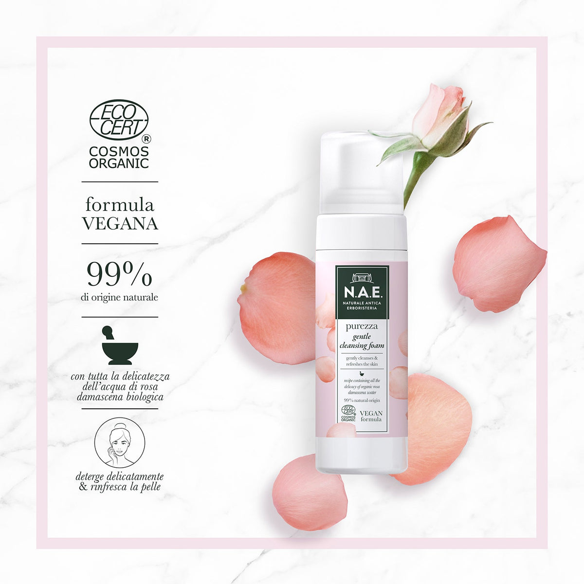 N.A.E. Mousse Detergente Viso Purezza Formula Vegana 150ml  - 3