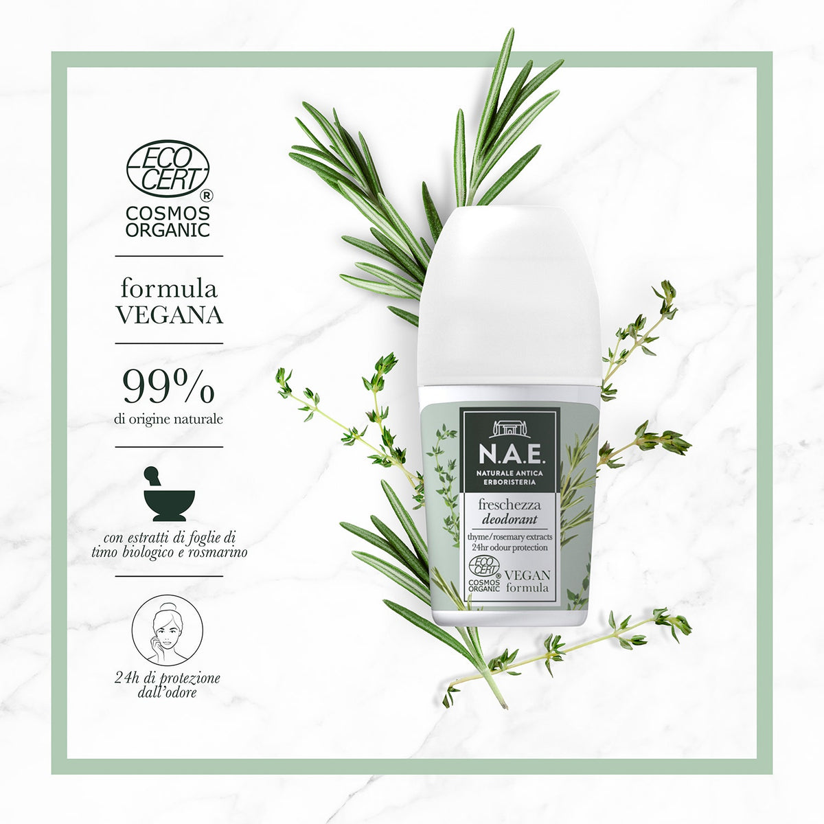 N.A.E. Deodorante Freschezza Formula Vegana 50ml  - 3