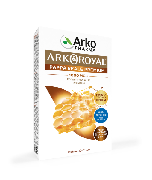 Arkopharma Arkoroyal Pappa Reale 1000mg Con Vitamine Senza  Zucchero 10 Fiale