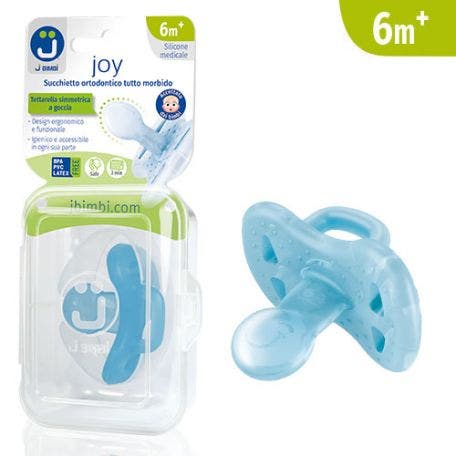 J Bimbi Joy Succhietto Tutto Morbido 6 Mesi+ Azzurro 1 Pezzo-1
