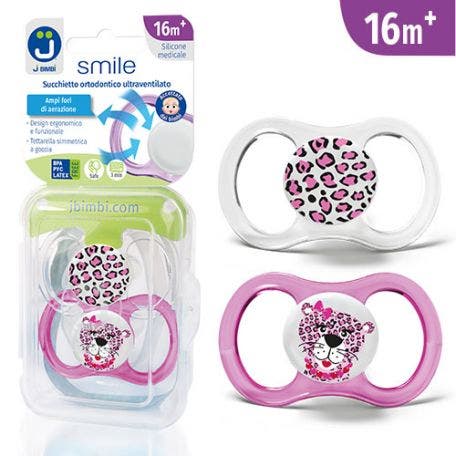 J Bimbi Smile Pack Succhietto Ultraventilato 16 Mesi+ Leopardo Texture-1