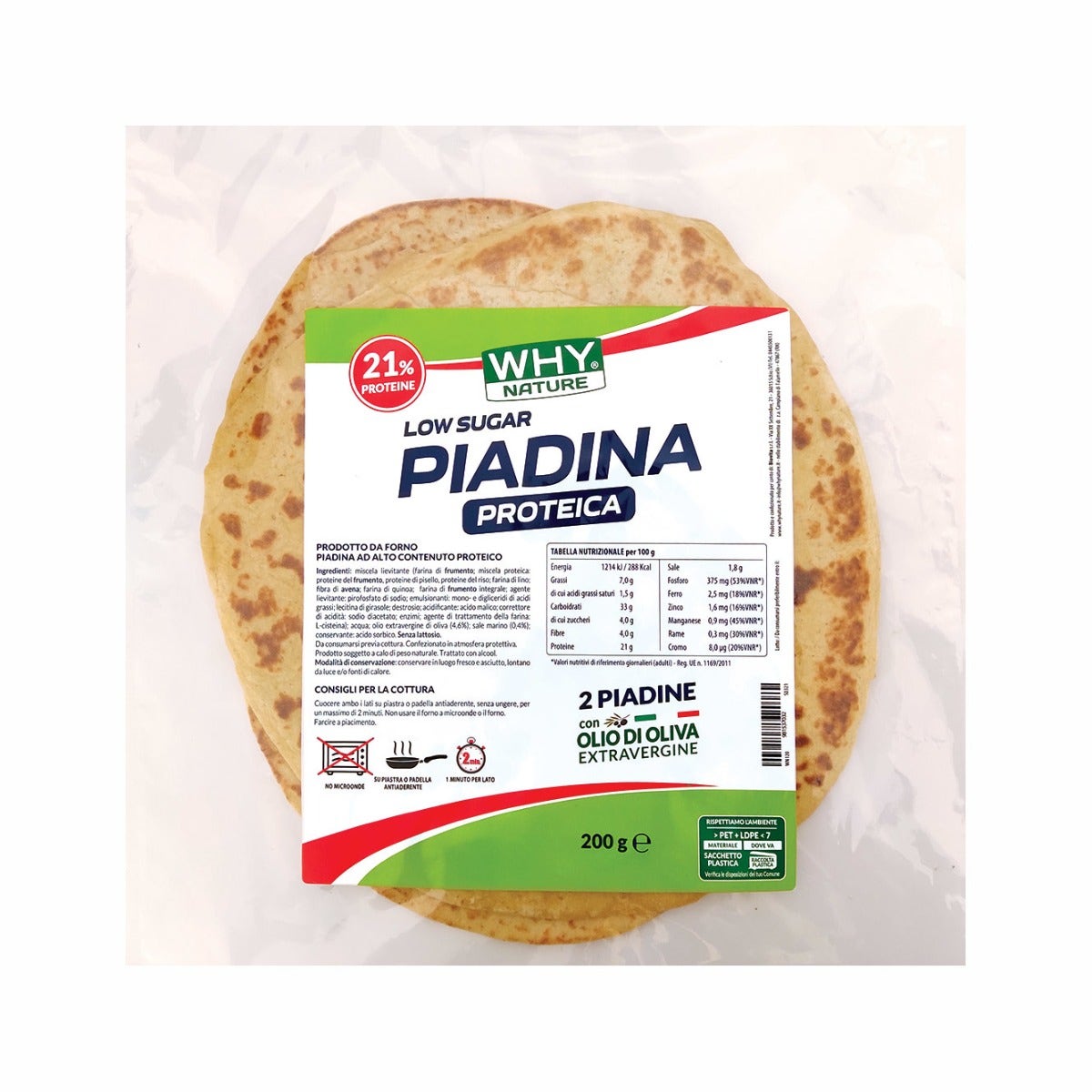 Why Nature Low Sugar Piadina Proteica 200g-2