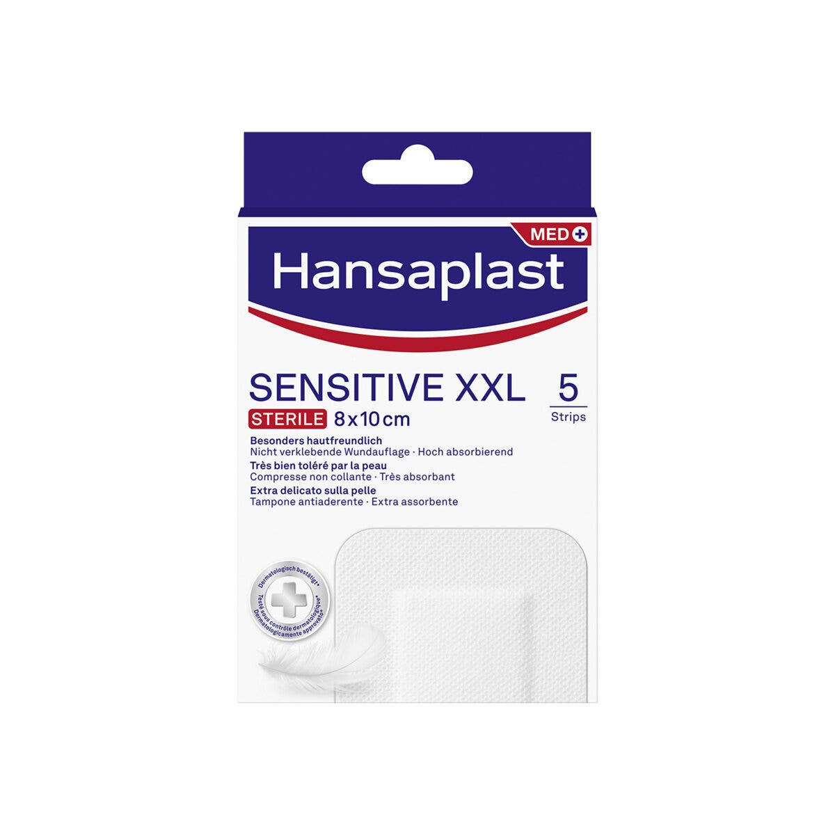Hansaplast Cerotti Sensitive XXL Medicazione Per Ferite Medio Grandi 8x10cm 5 Pezzi-1