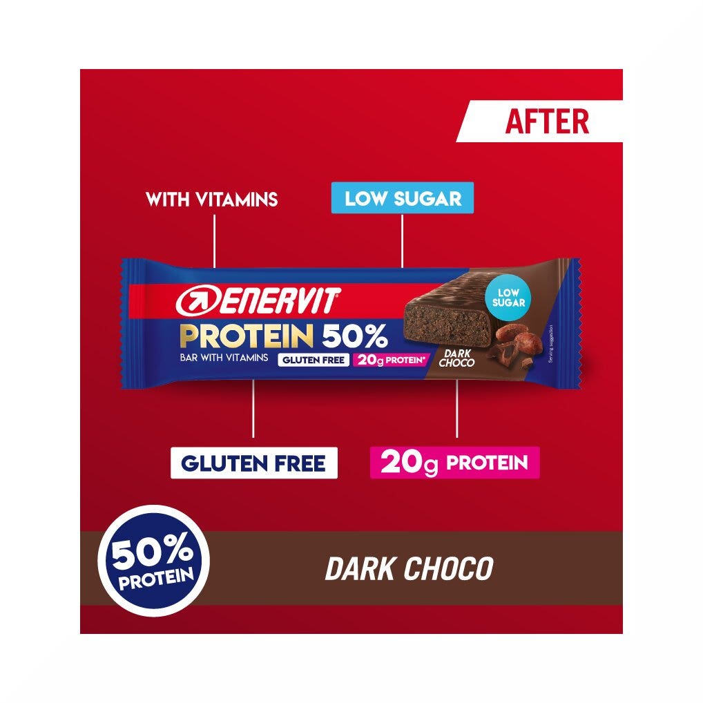 Enervit Protein Barretta 50% Dark Choco 40g-3