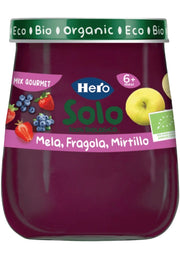 Hero Solo Omogeneizzato Mela Fragola Mirtillo 100% Bio 120g-1