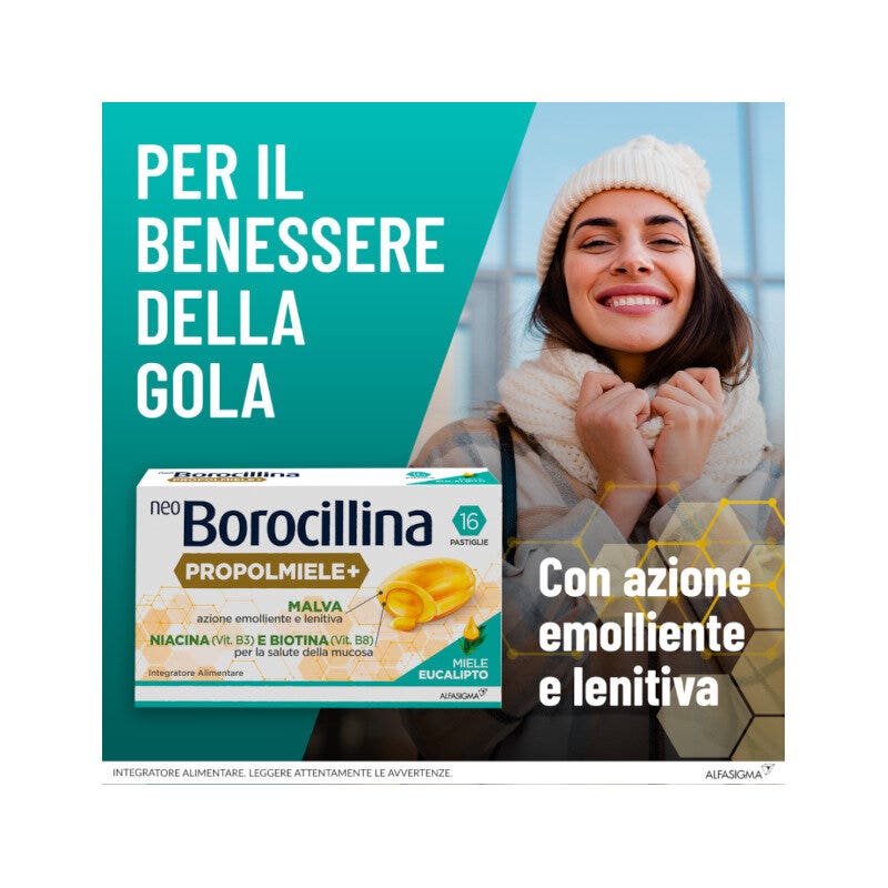 Neoborocillina Propolmiele + Miele/Eucalipto 16 Pastiglie-4