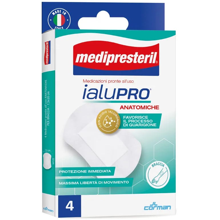 Medipresteril Ialupro Medicazione Anatomica Braccia 7,5x10cm 4 Pezzi-2