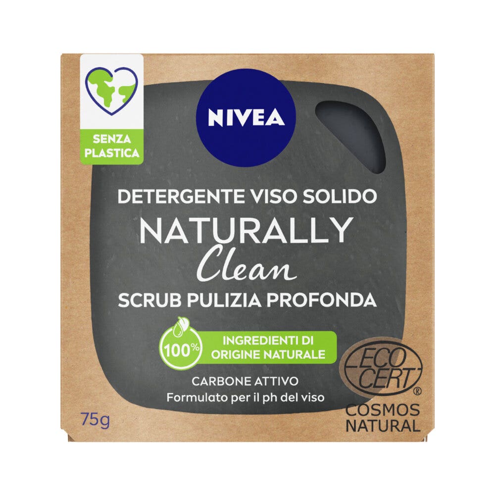 Nivea Naturally Clean Scrub Viso Solido Pulizia Profonda Scrub Detergente Viso Solido 75g-1