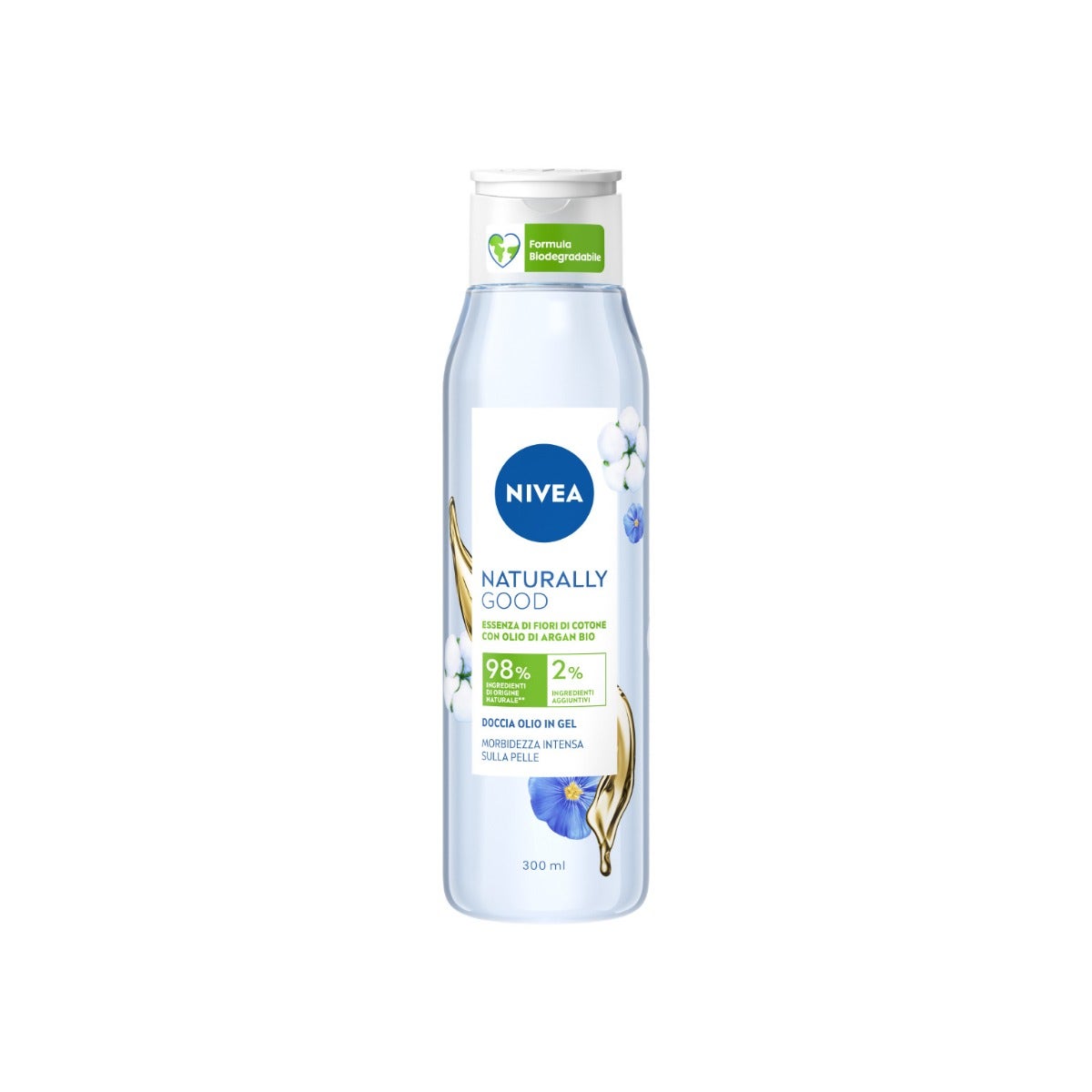 Nivea Naturally Good Doccia Olio In Gel Fiori Di Cotone 300ml-5