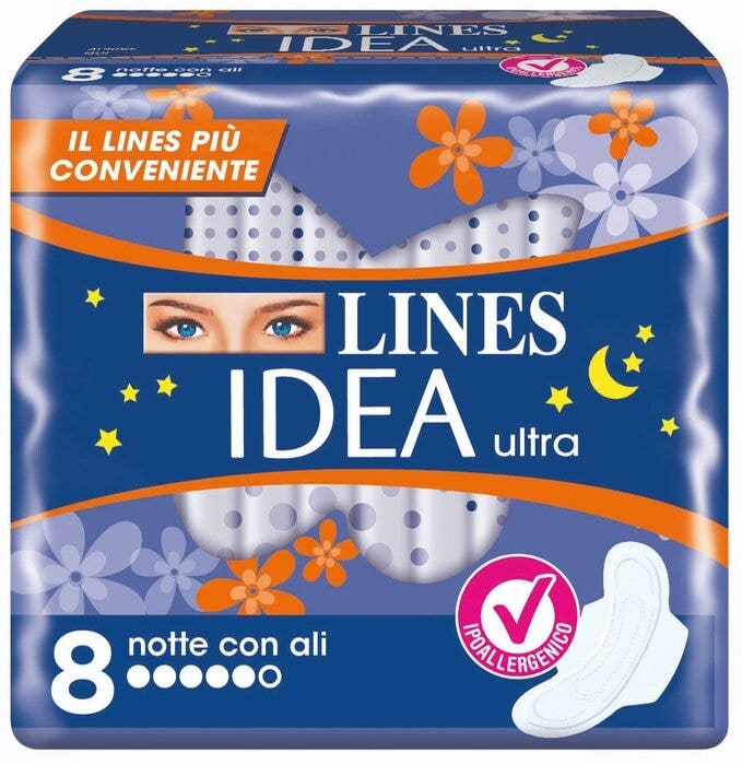 Lines Idea Ultra Notte con Ali 8 Assorbenti-1